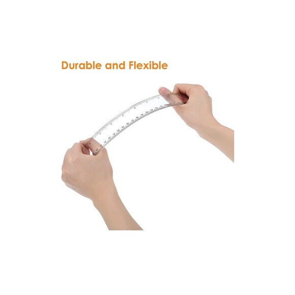 EBOOT 20 Pack Clear Plastic Ruler 12 Inch Straight Flexible clear - Picture 5 of 8